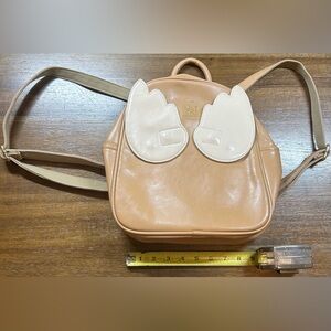 BeiBaoBao - Faux Leather Tan Wing-Accent Mini Backpack